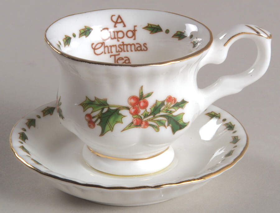 A Cup of Christmas Tea Teacup & Saucer Ornament by Waldman House-1