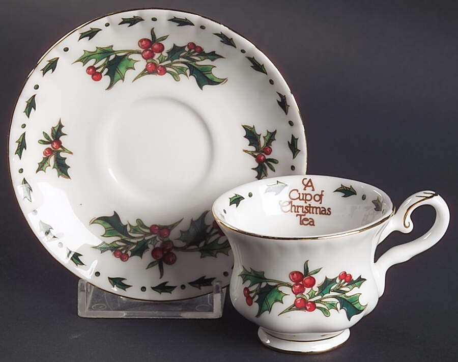 A Cup of Christmas Tea Footed Demitasse Cup & Saucer Set by Waldman House-1