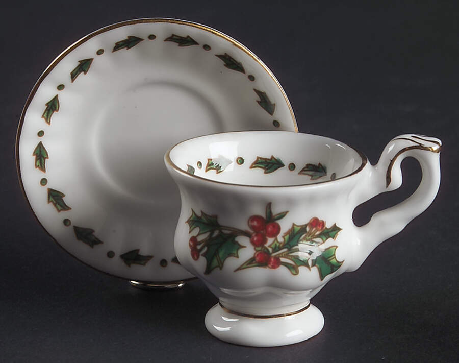 A Cup of Christmas Tea Footed Toy Cup and Saucer Set by Waldman House-1
