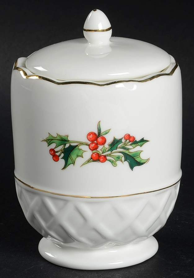 A Cup of Christmas Tea Sugar Bowl & Lid by Waldman House-1