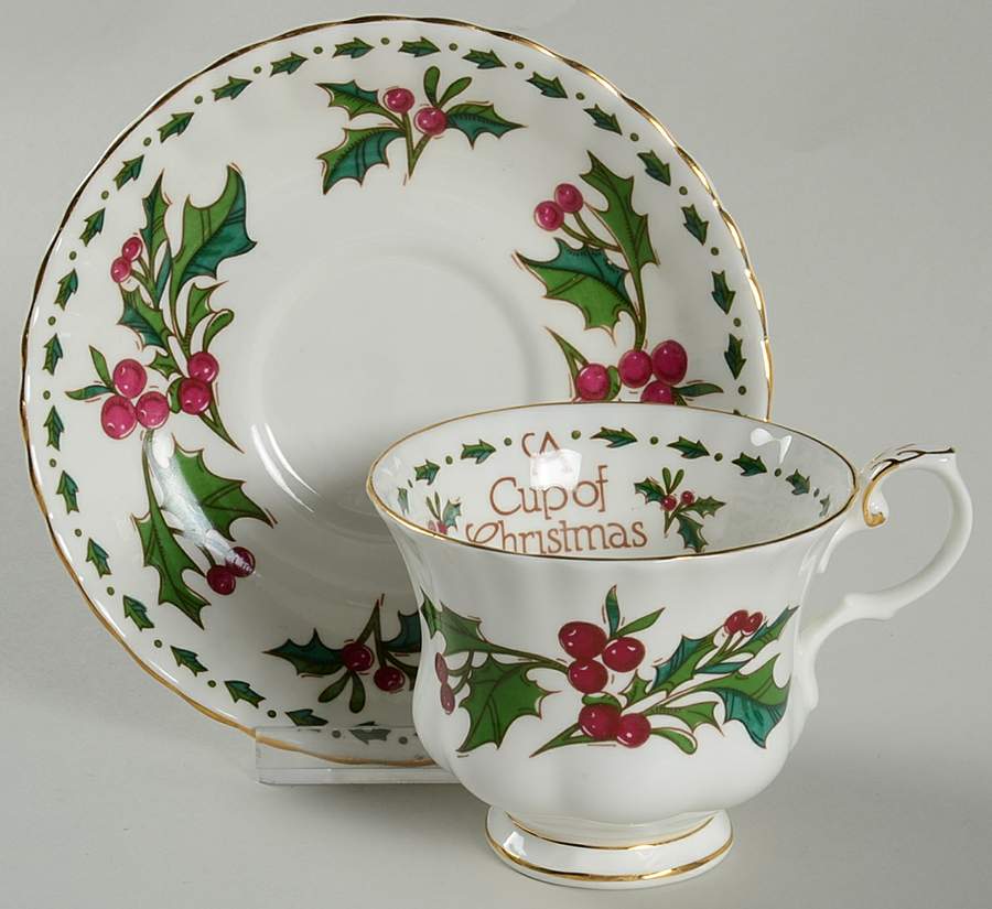 A Cup of Christmas Tea Footed Cup & Saucer Set by Waldman House-1