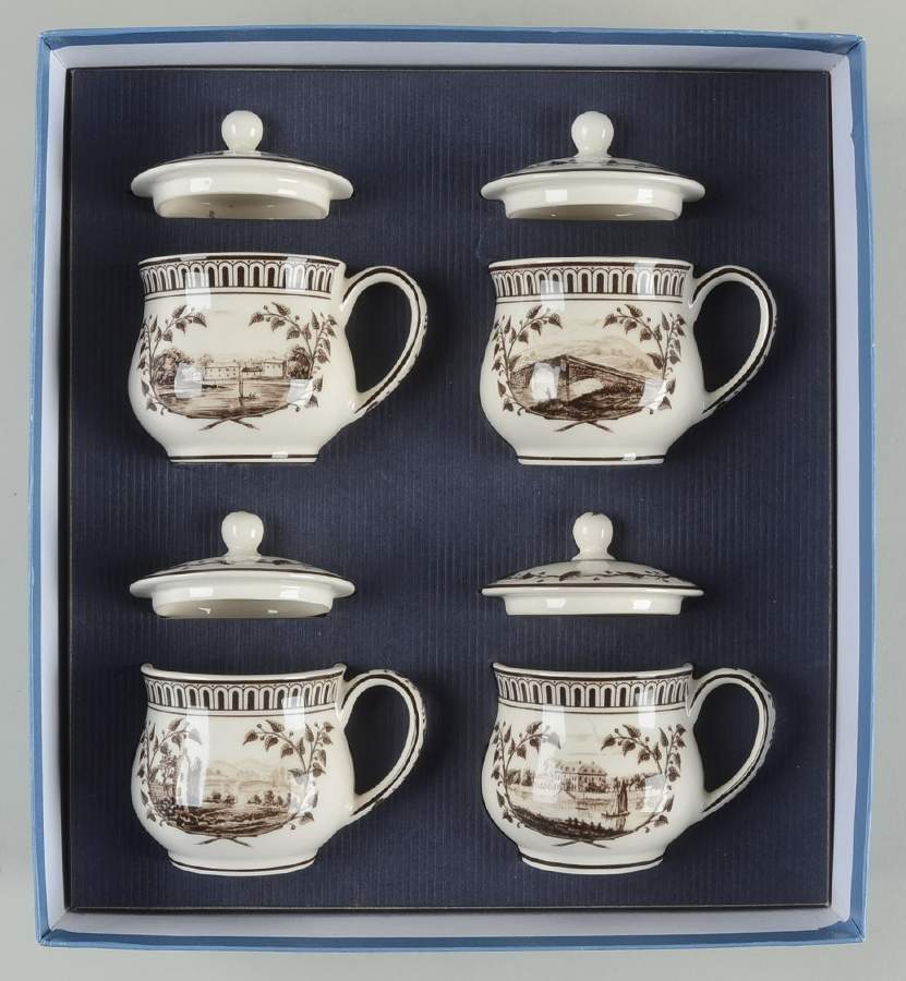Frog Service Pot de Creme Lid & Base - Set of 4 Motif by Wedgwood-1