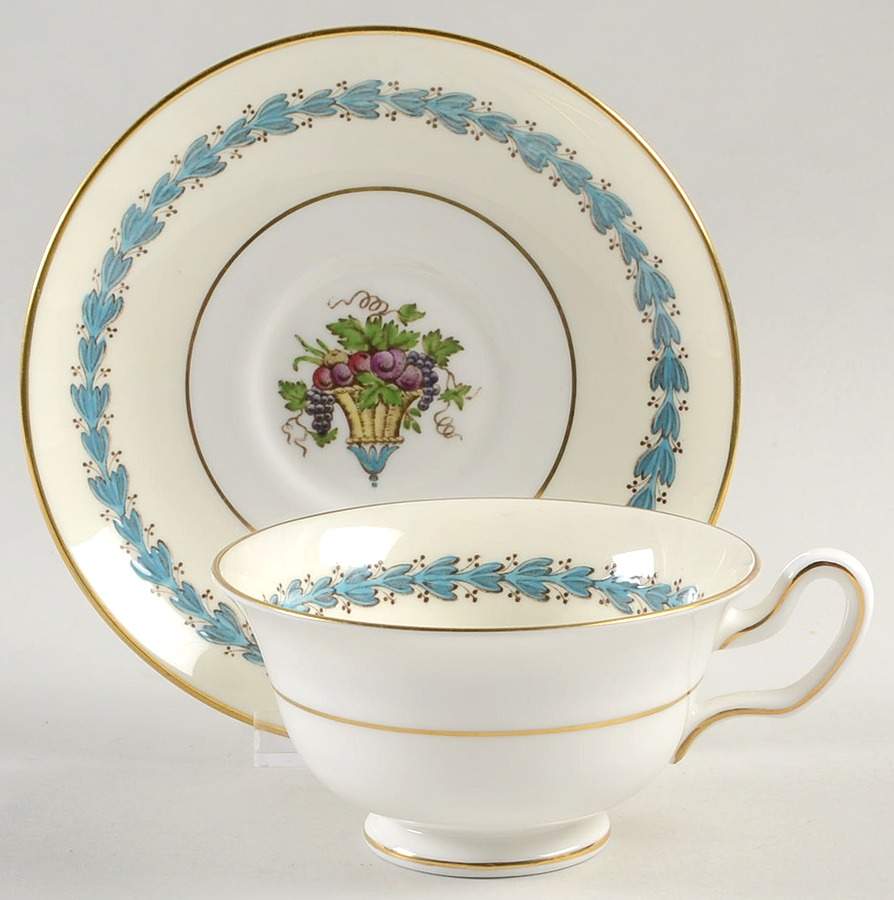 Appledore Peony Shape Footed Cup & Saucer Set by Wedgwood-1