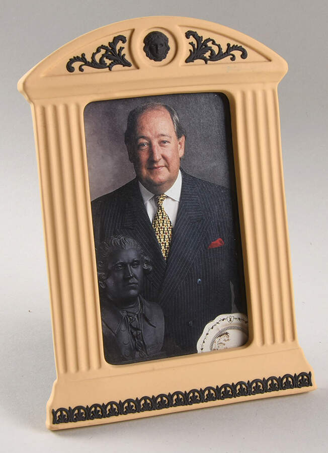 Library Collection Jasperware Cane & Black Frame-Holds 3" x 5" by Wedgwood-1