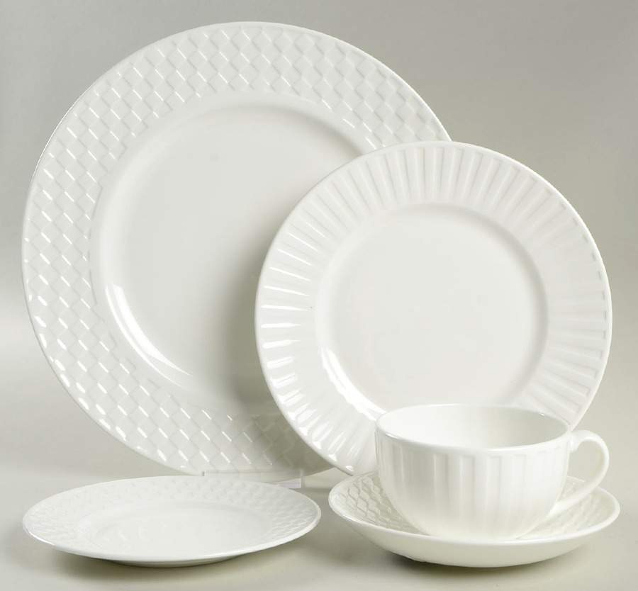 Night and Day White 5 Piece Place Setting by Wedgwood-1