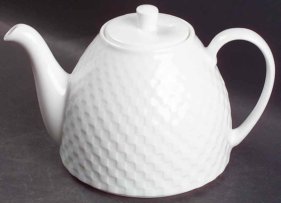 Night and Day White Small Teapot & Lid by Wedgwood-1