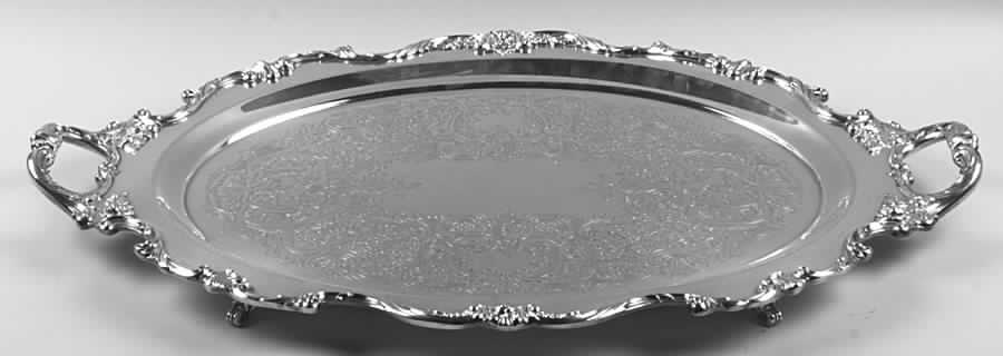 Royal Rose (Silverplate, Hollowware) Large Footed Waiter Tray by Wallace Silver-1
