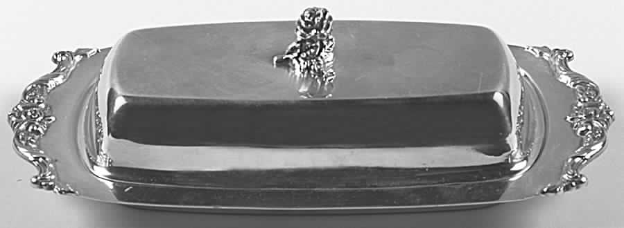 Royal Rose (Silverplate, Hollowware) 1/4 Pound Silverplate Butter Dish, No Liner by Wallace Silver-1
