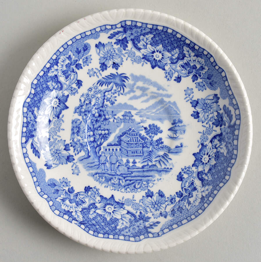 Seaforth Blue Smooth Saucer by Wood & Sons-1