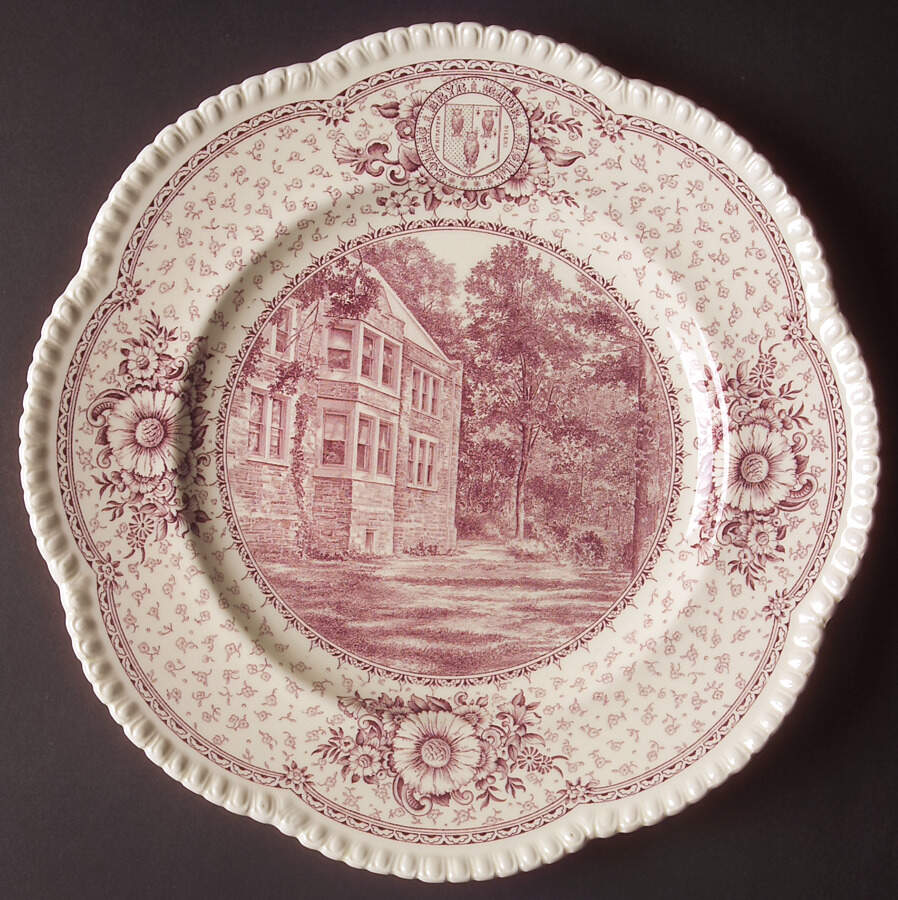 Bryn Mawr College Pink Dinner Plate by Wedgwood-1