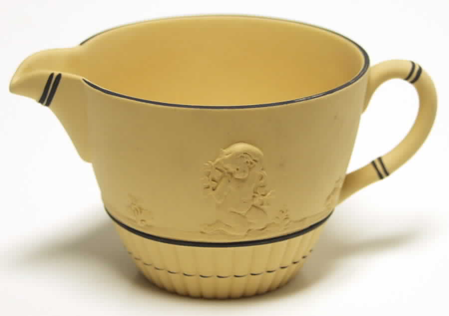 Black On Cane Jasperware Creamer by Wedgwood-1