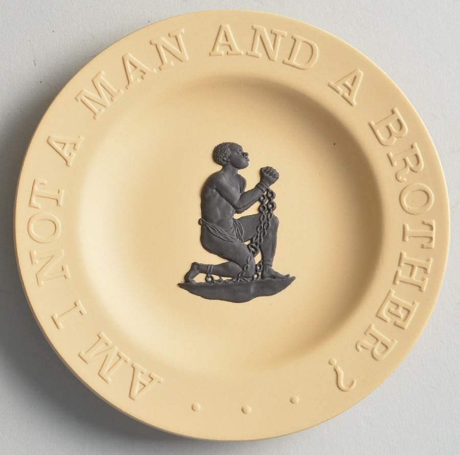 Black On Cane Jasperware 4" Round Tray by Wedgwood-1