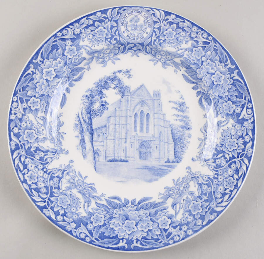 Mount Holyoke College Blue Dinner Plate by Wedgwood-1