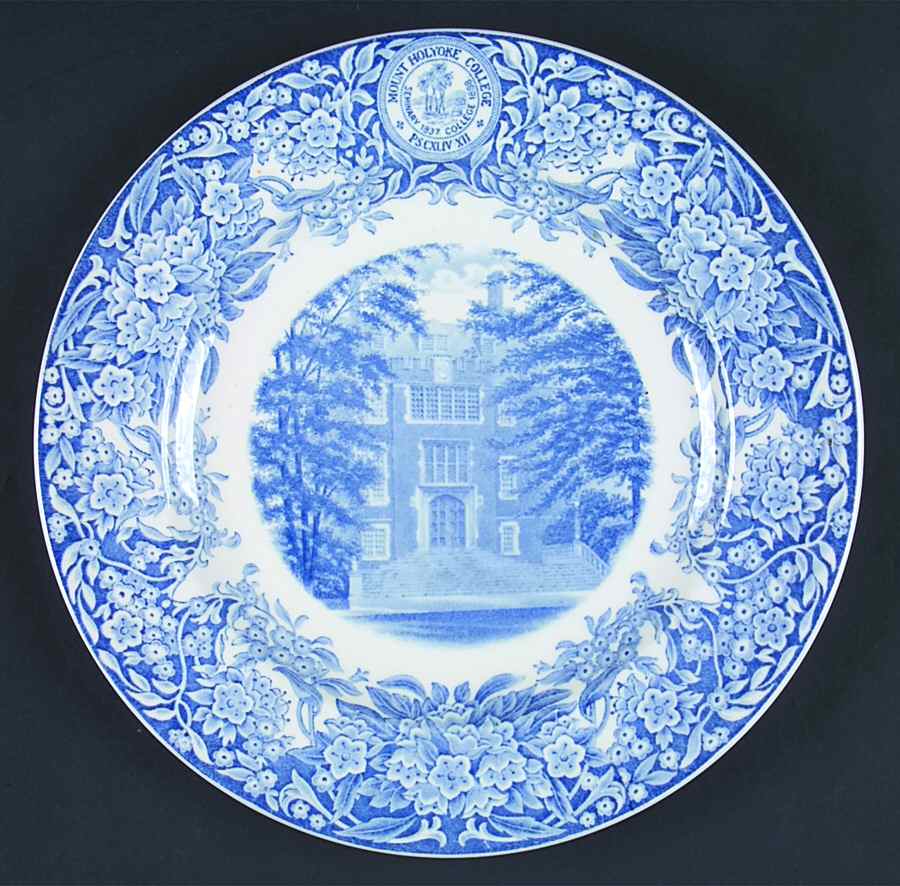 Mount Holyoke College Blue Dinner Plate by Wedgwood-1