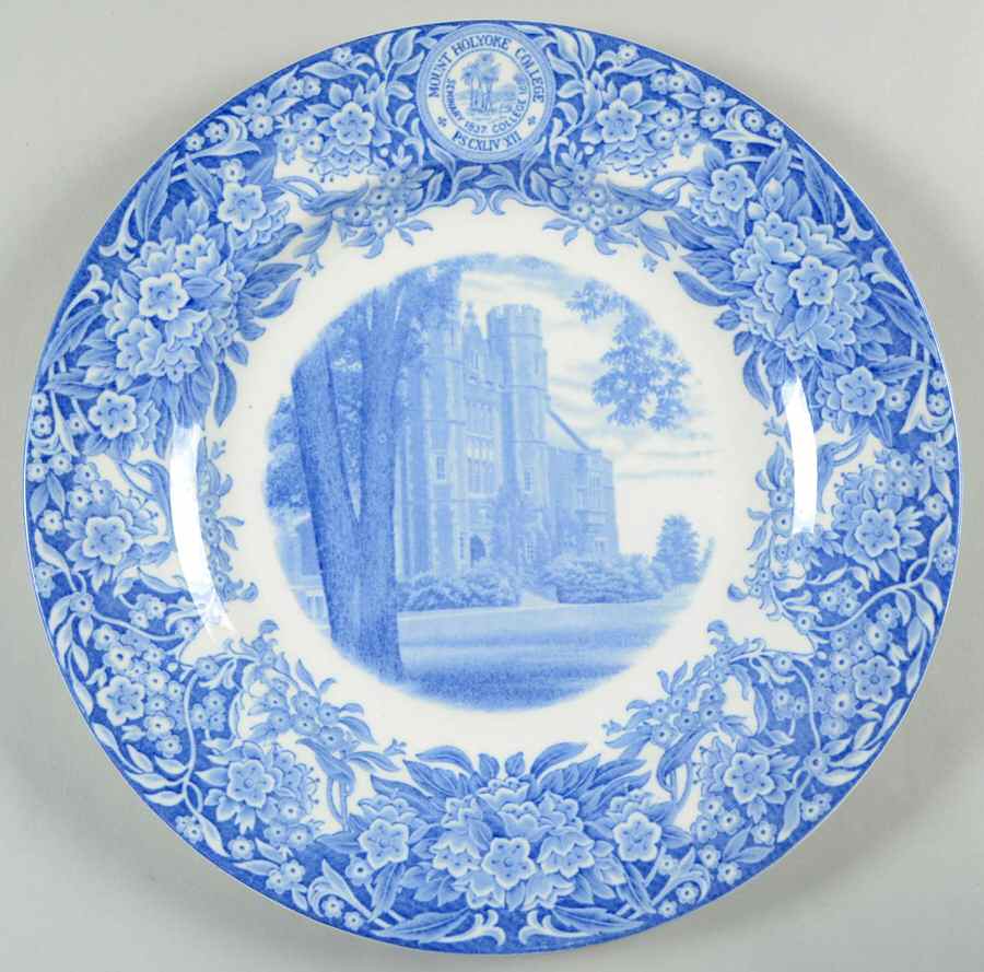 Mount Holyoke College Blue Dinner Plate by Wedgwood-1
