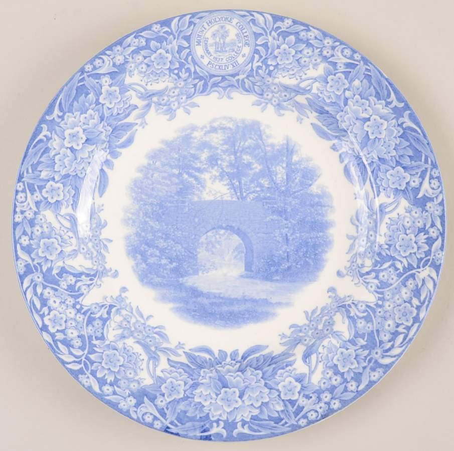 Mount Holyoke College Blue Dinner Plate by Wedgwood-1