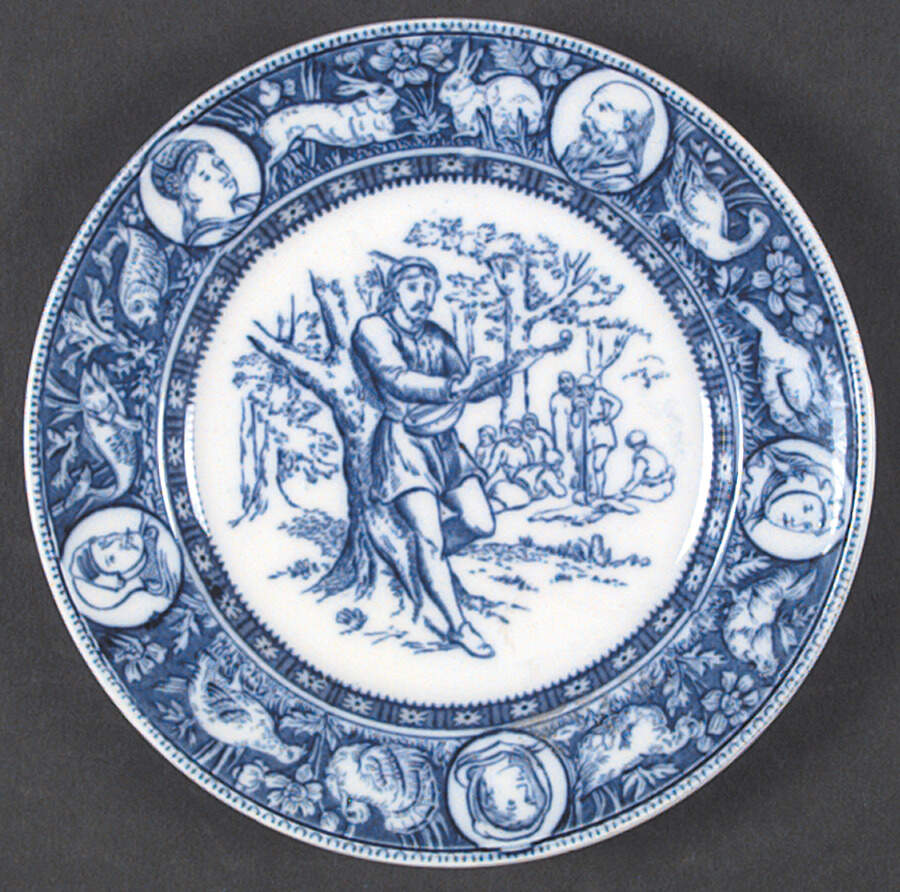Ivanhoe (Blue Transgerware) Dessert/Pie Plate by Wedgwood-1