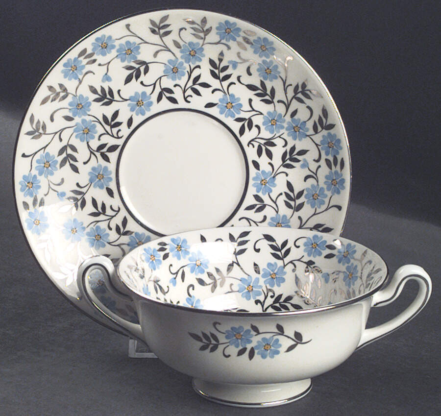 WH2688 Footed Cream Soup Bowl & Saucer Set by Wedgwood-1