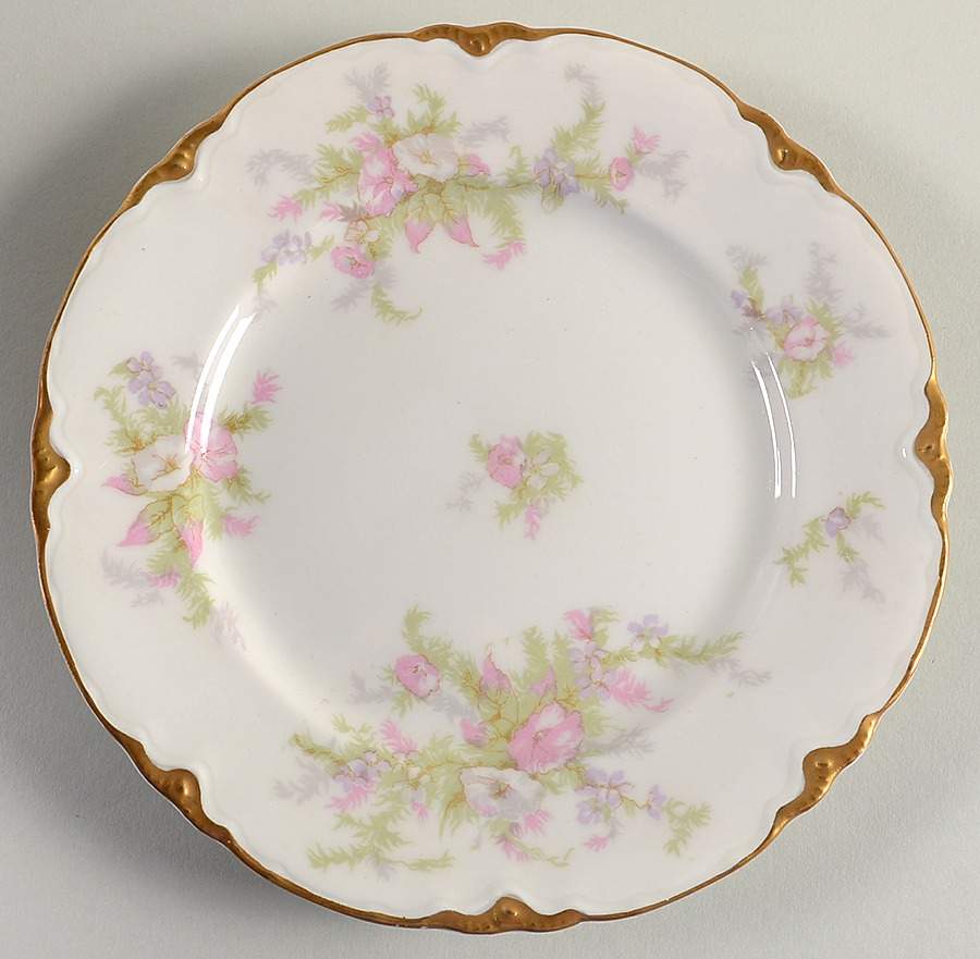Apple Blossom (Gold Trim & Daubs) Dessert/Pie Plate by Warwick-1