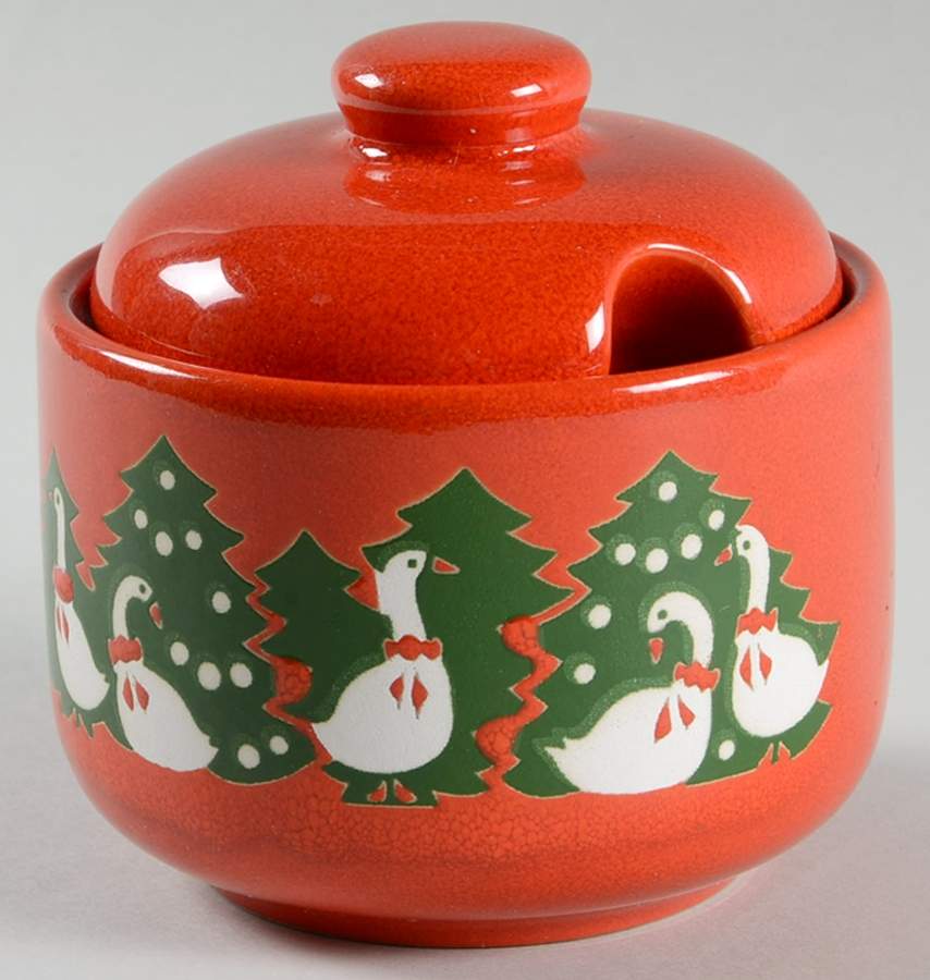 Christmas Geese Sugar Bowl & Lid by Waechtersbach-1