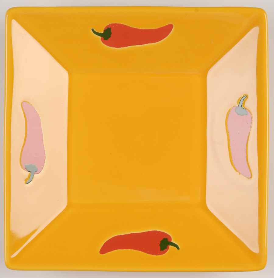 Red Peppers 7" Square Serving Platter by Waechtersbach-1