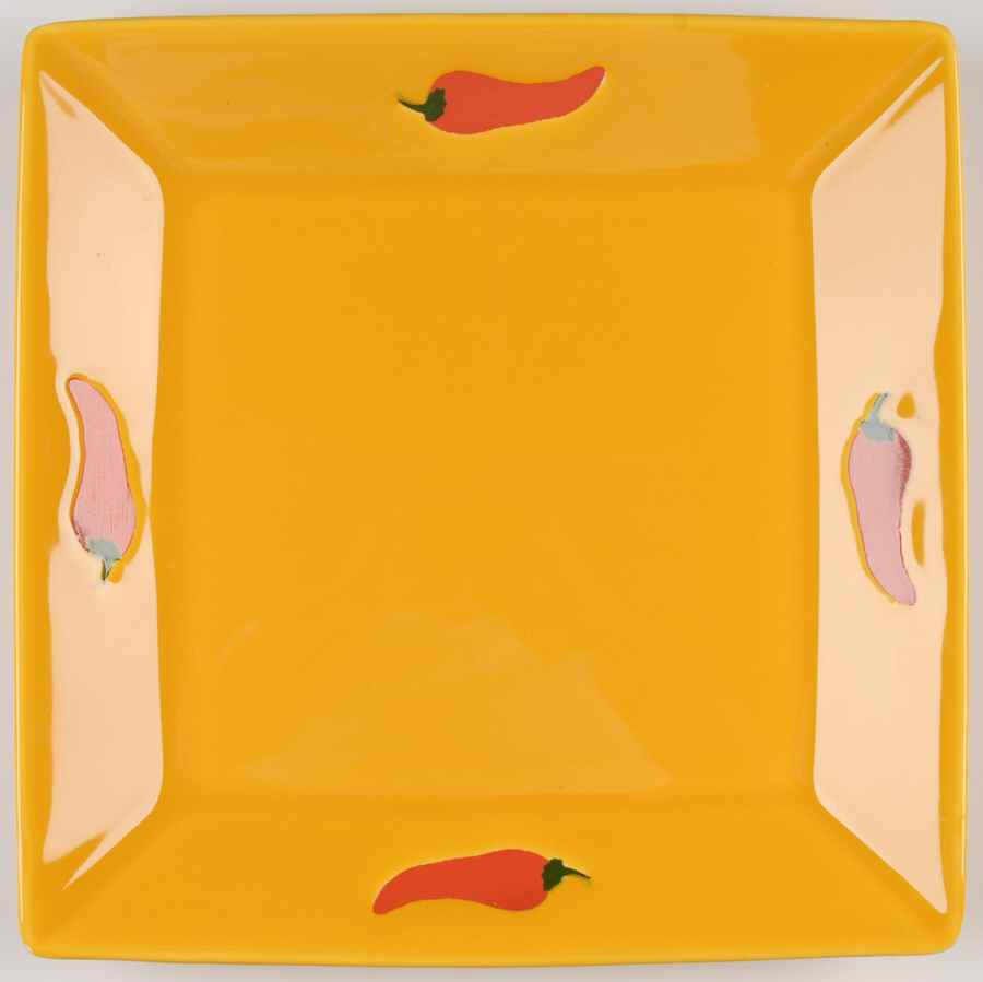 Red Peppers 10" Square Serving Platter by Waechtersbach-1