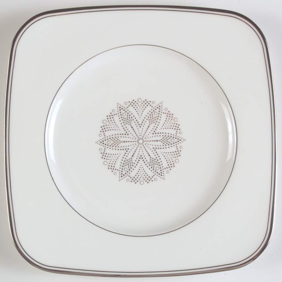 Kilbarry Platinum Square Accent Salad Plate by Waterford China-1