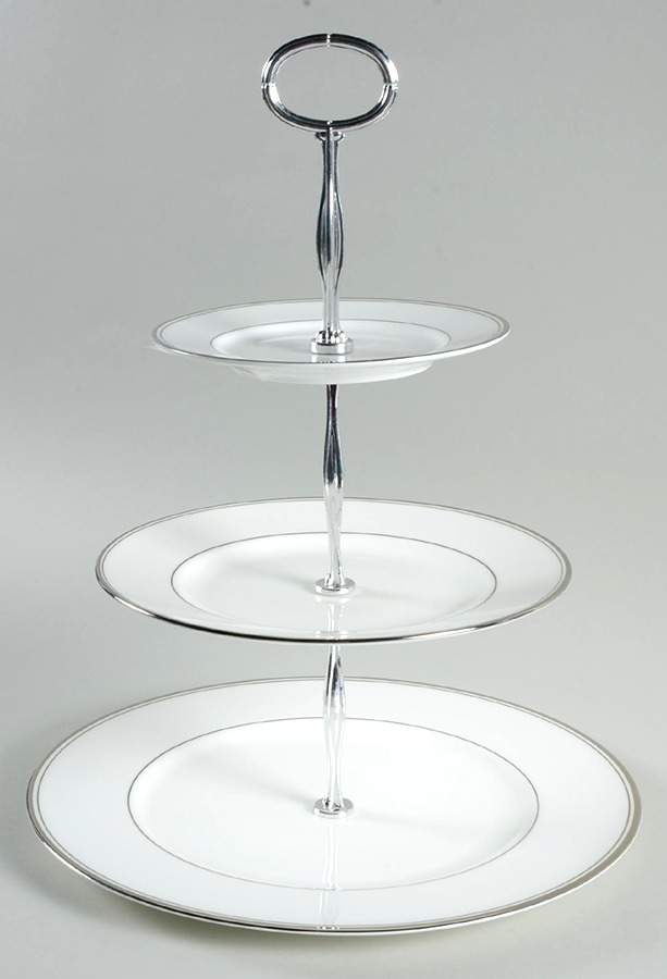 Kilbarry Platinum 13 7/8"-14 1/4" 3-Tiered Serving Tray(DP,SP,BB) HC by Waterford China-1