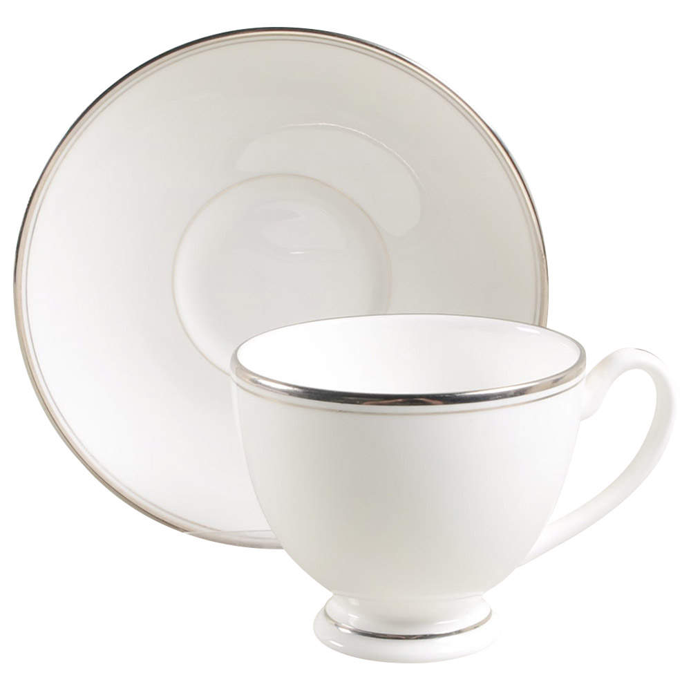 Kilbarry Platinum Footed Cup & Saucer Set by Waterford China-1