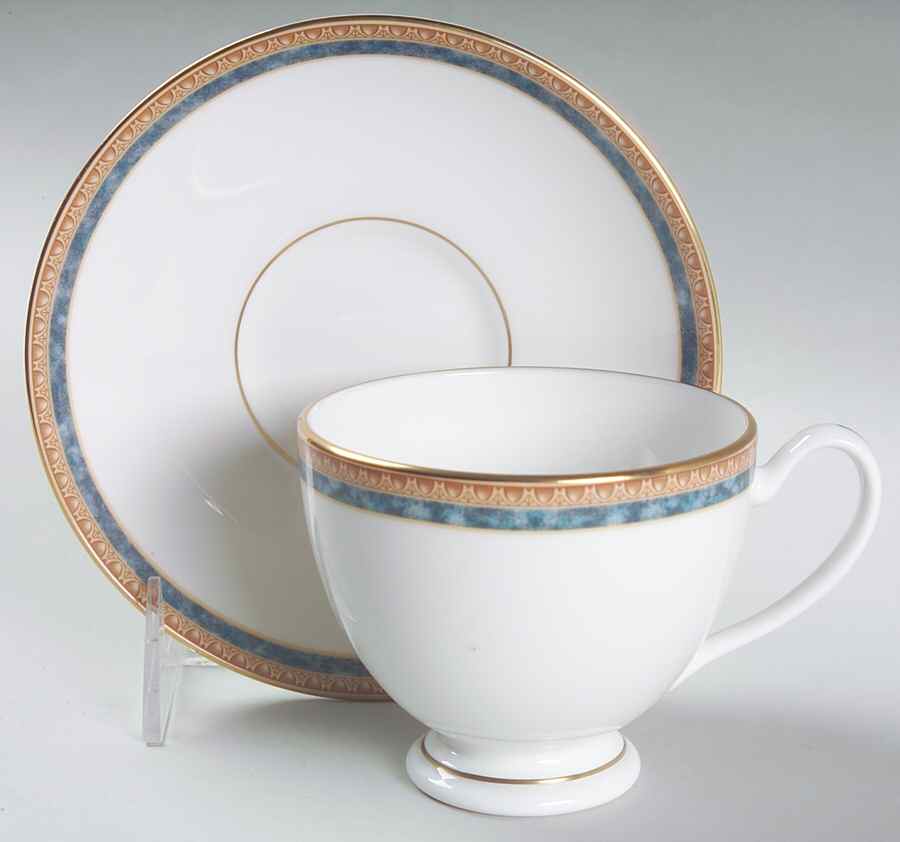 Celtic Scroll Gold Footed Cup & Saucer Set by Waterford China-1