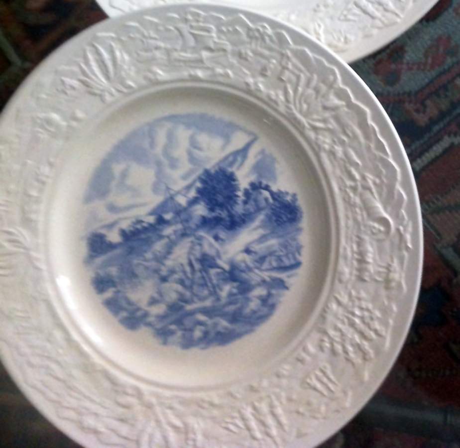 Historical California Scenes Blue Dinner Plate by Wedgwood-1