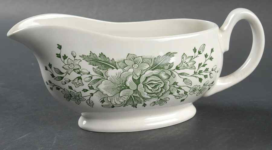 Kew Green Gravy Boat by Wood & Sons-1