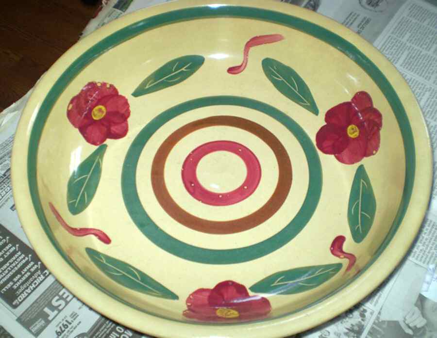 Bullseye 15" Pasta Serving Bowl by Watt Pottery-1