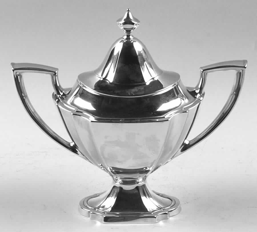 John Alden (Sterling, 1911, Hollowware) Sugar Bowl & Lid by Watson-1