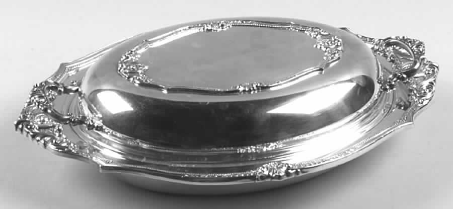 Rose Point (1200, Silverplate, Hollowware) Double Vegetable Bowl by Wallace Silver-1