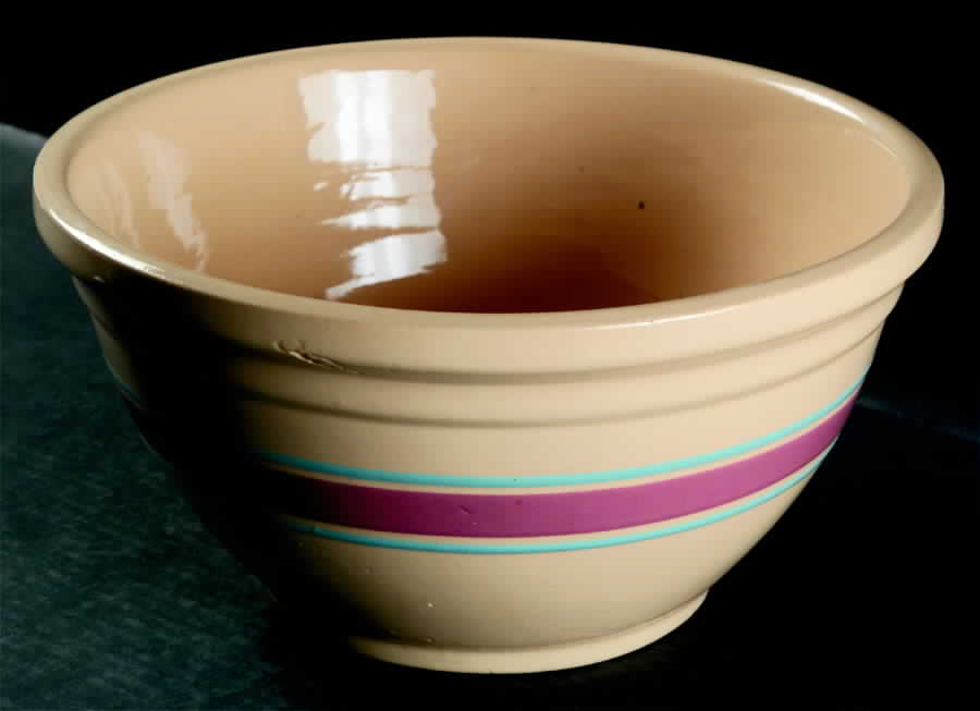 Kitch N Queen Pink and Turquoise 12" Mixing Bowl by Watt Pottery-1