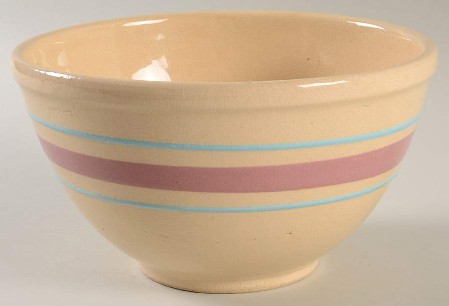 Kitch N Queen Pink and Turquoise 8" Mixing Bowl by Watt Pottery-1