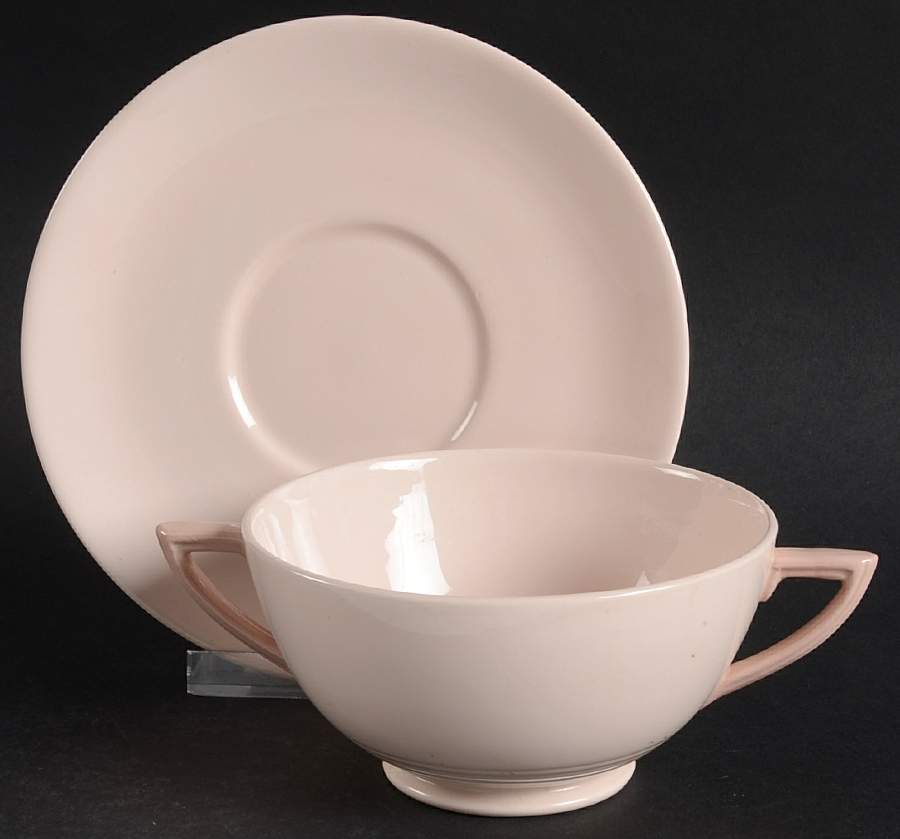 Blush Rose Footed Cream Soup Bowl & Saucer Set by Wedgwood-1