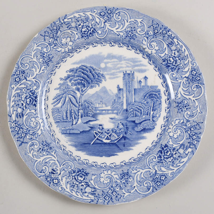 River Scene Blue (Scallop) Luncheon Plate by Wedgwood-1
