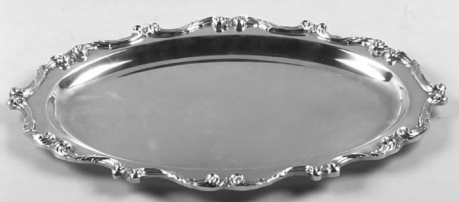 La Reine (Silverplate, Hollowware) Small Plated Meat Platter No Well by Wallace Silver-1