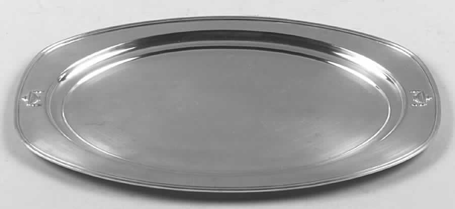 Buckingham (Silverplate, 1924, Hollowware) Small Plated Meat Platter No Well by Wallace Silver-1