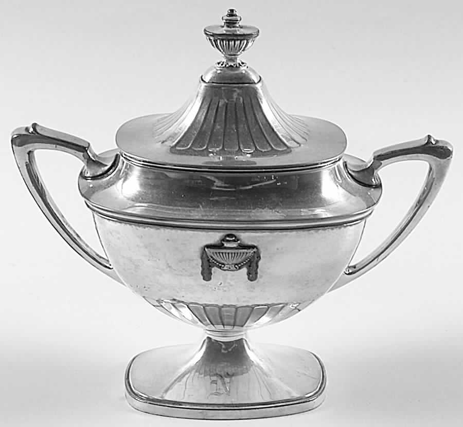 Buckingham (Silverplate, 1924, Hollowware) Sugar Bowl & Lid by Wallace Silver-1