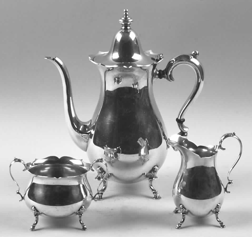 Grand Colonial (Sterling, 1942, Hollowware) 3 Piece Mini Tea Set by Wallace Silver-1