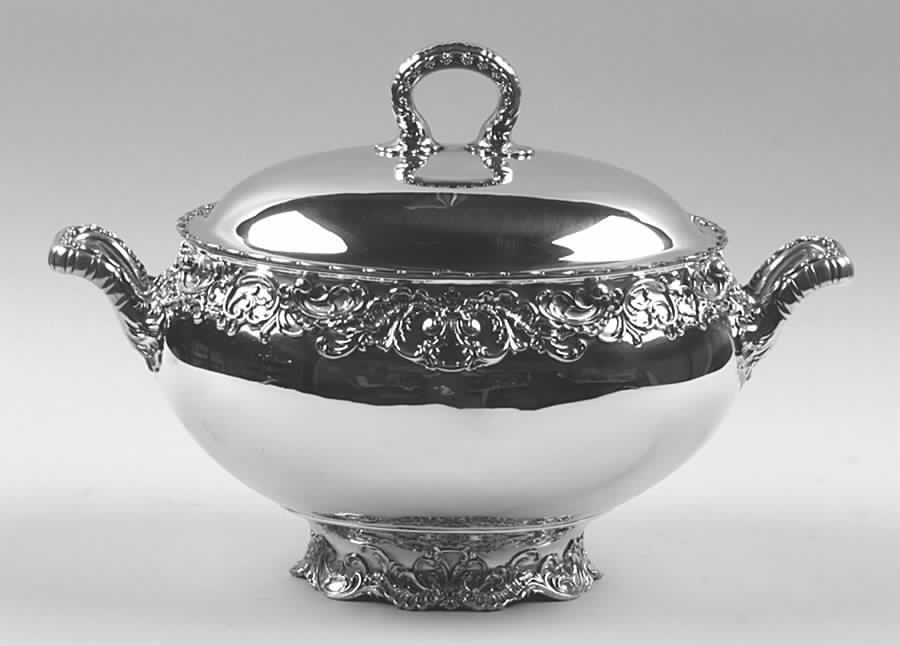 Pompadour (Sterling, 1895-1898, Hollowware) Tureen & Lid by Whiting Manf Co-1