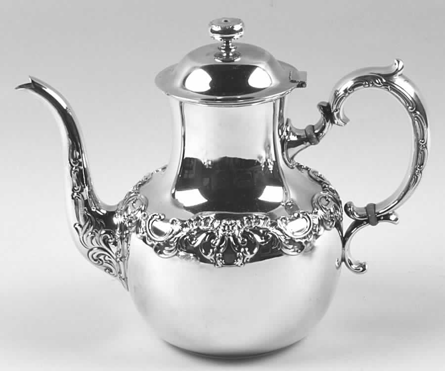 Pompadour (Sterling, 1895-1898, Hollowware) Coffee Pot by Whiting Manf Co-1