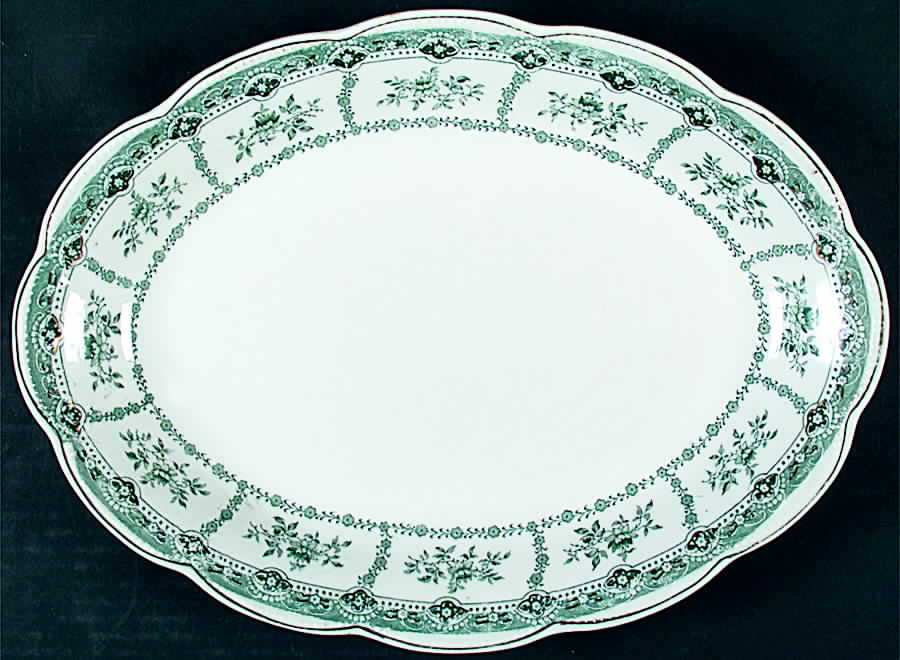 Muriel Green 14" Oval Serving Platter by Wedgwood-1