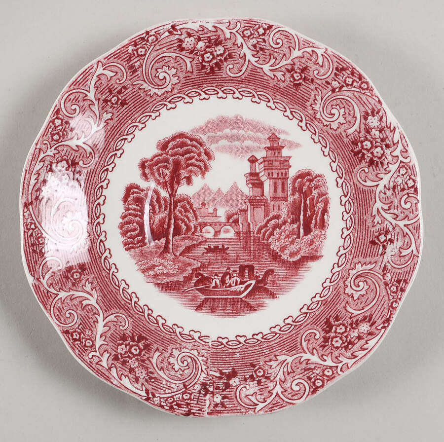 River Scene Red Saucer for Cream Soup Bowl by Wedgwood-1