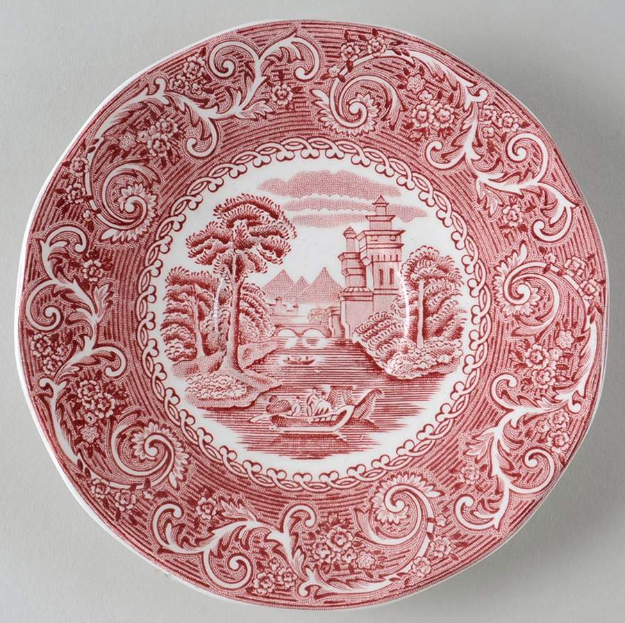 River Scene Red Saucer by Wedgwood-1
