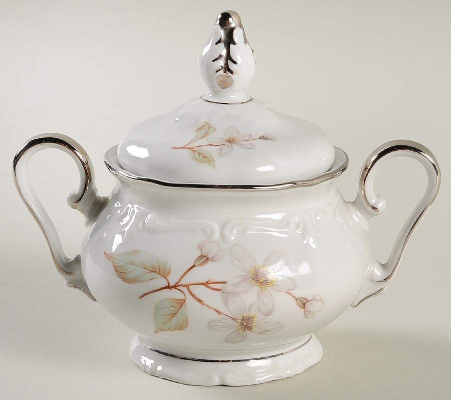 Apple Blossom Sugar Bowl & Lid by Winterling - Bavaria-1