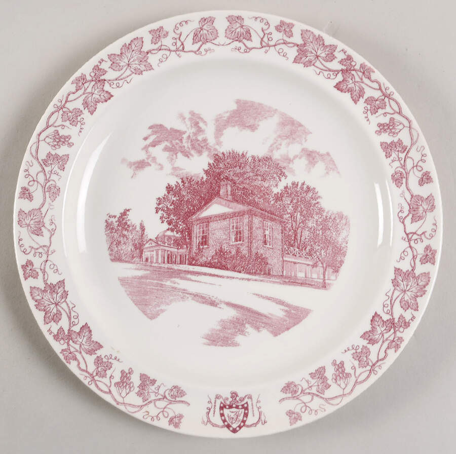 Monticello Pink (Grapevine Rim) Dinner Plate by Wedgwood-1
